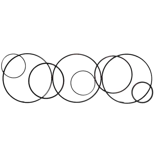 Fetco Ruth Black Abstract Circle Chain Metal Wall Art